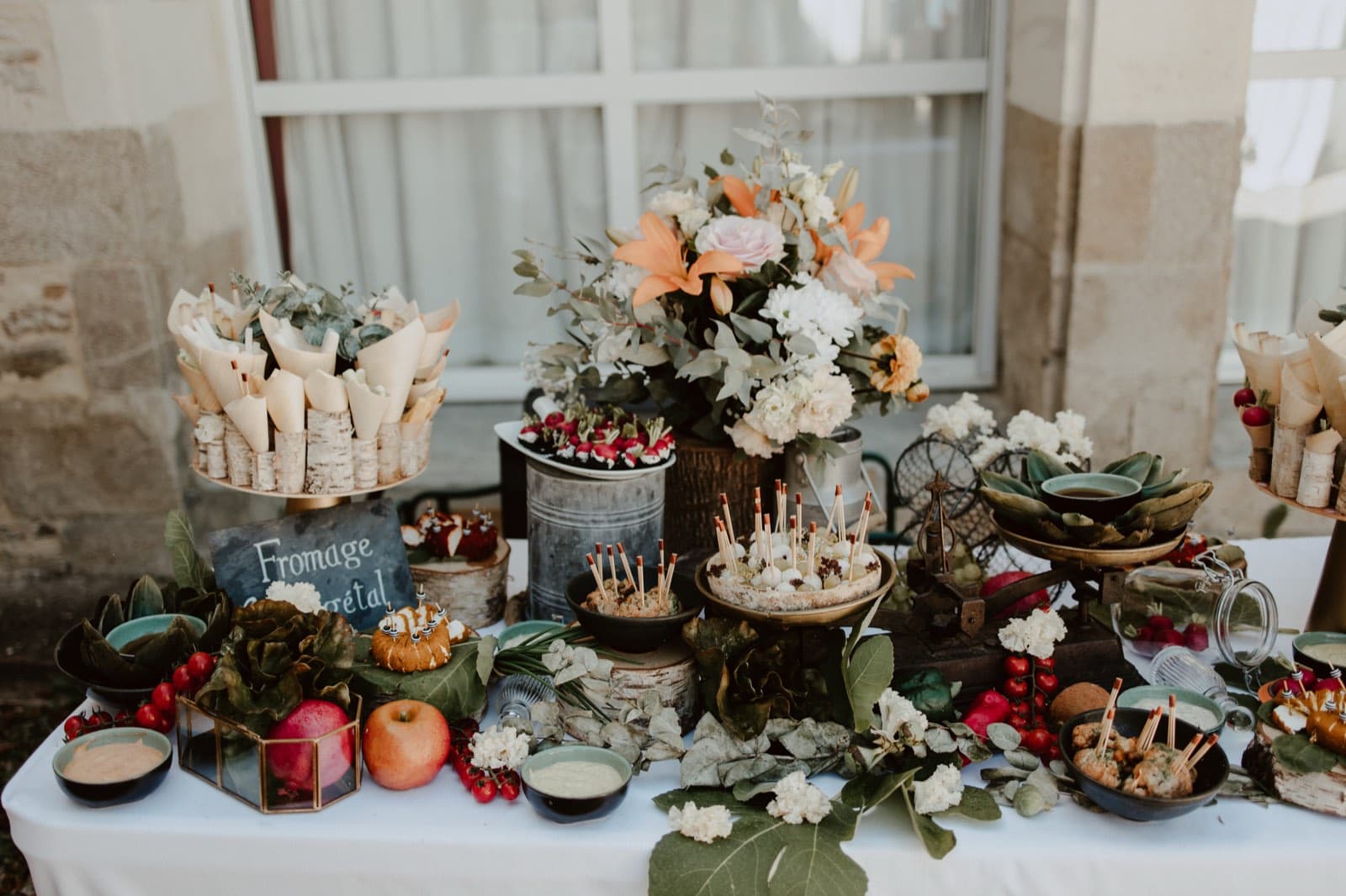 A cheese buffet