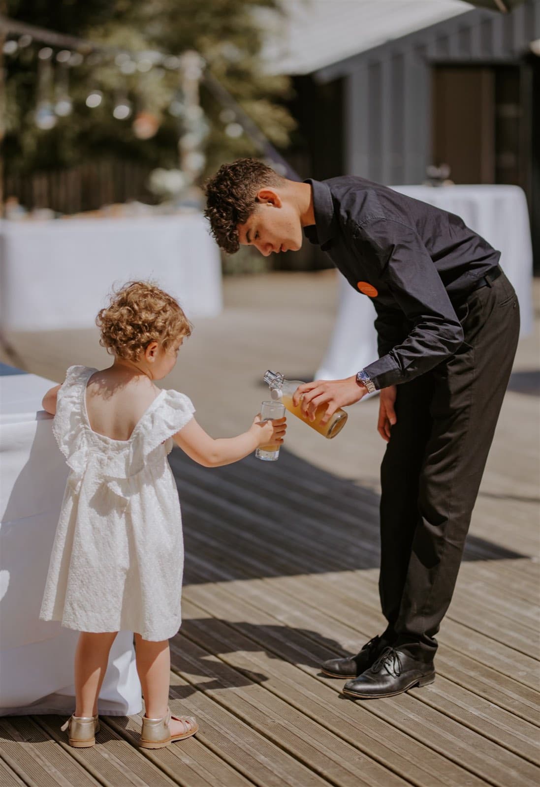 Service at an outdoor reception
