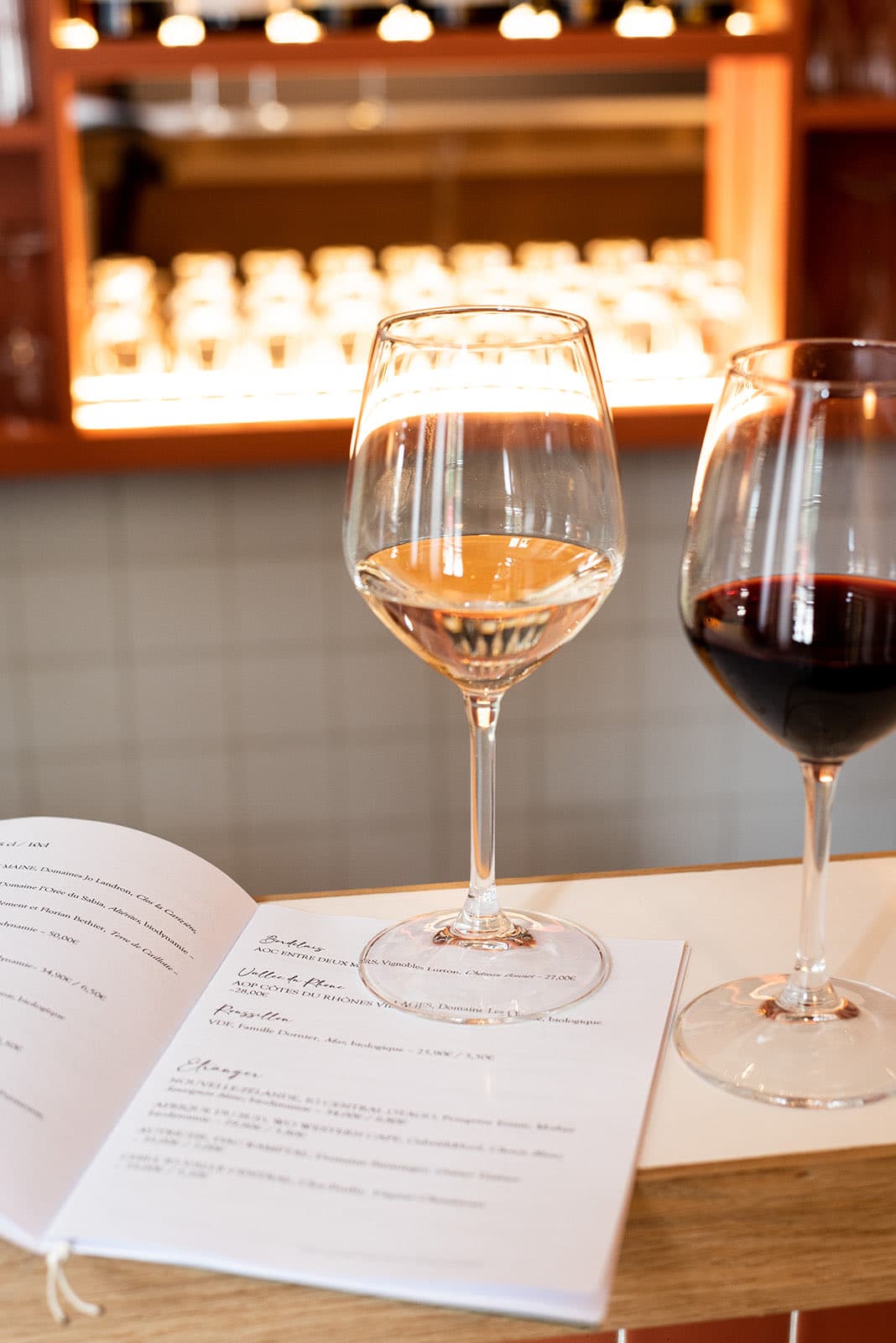 Wine by the glass and wine list